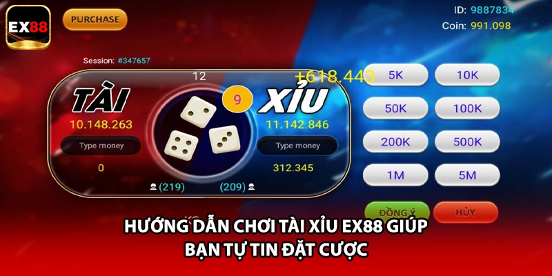 Hướng dẫn chơi tài xỉu EX88 giúp bạn tự tin đặt cược