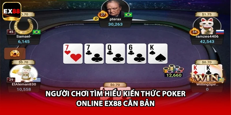 Người chơi tìm hiểu kiến thức Poker online EX88 căn bản